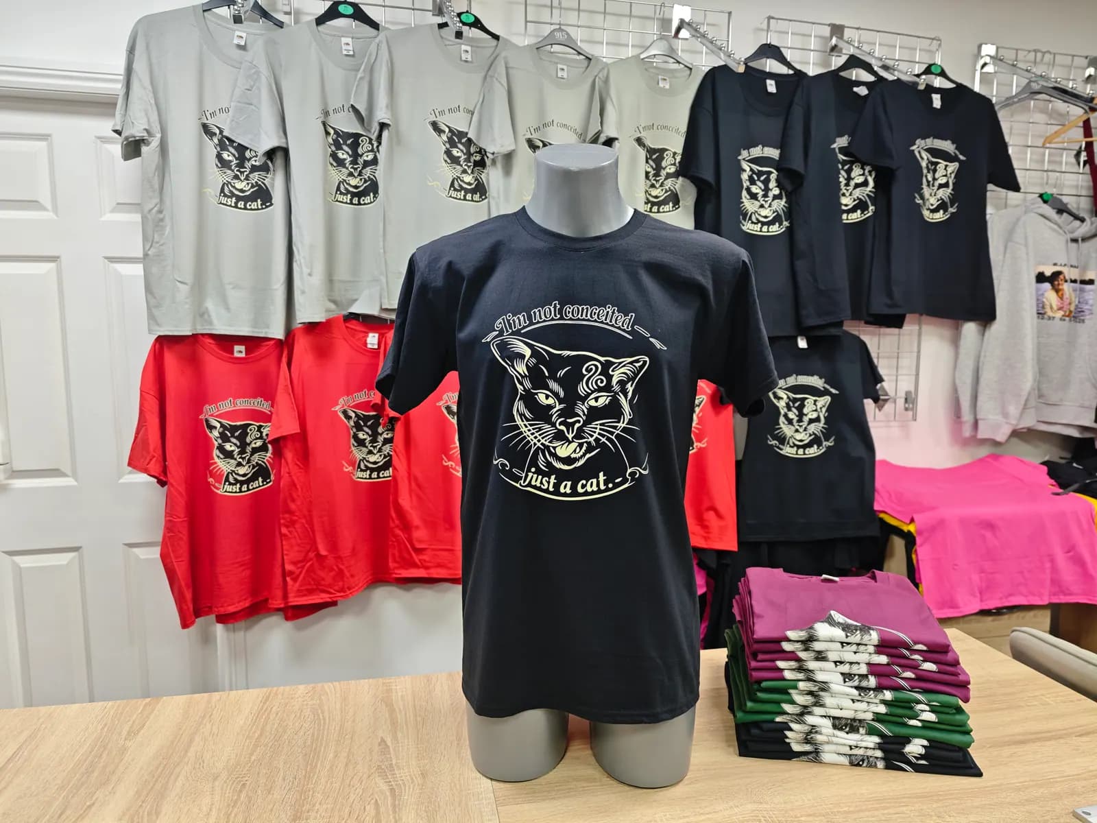 Black graphic t-shirt printed for a Great Barr customer