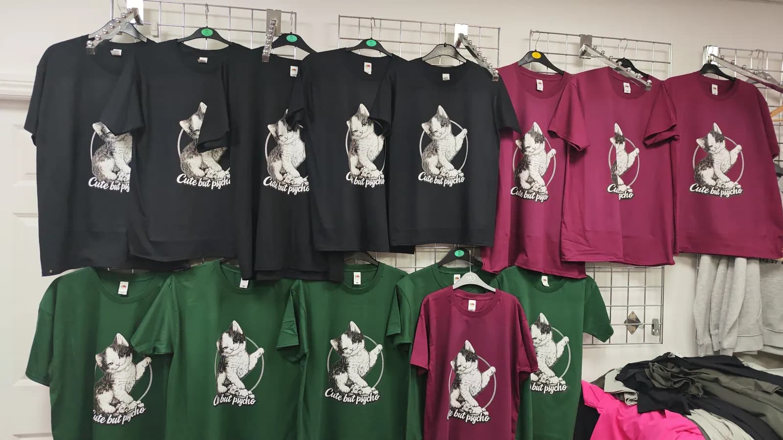 Bulk printed t-shirt batch from a West Midlands order