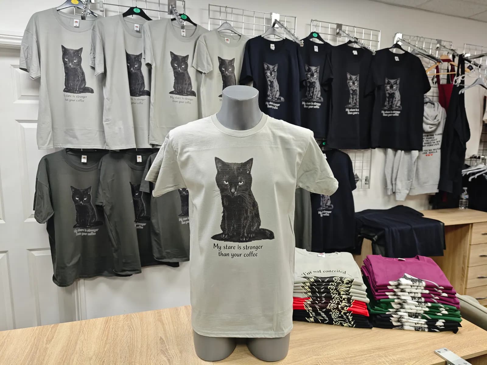 Grey personalised printed t-shirt from our Birmingham studio