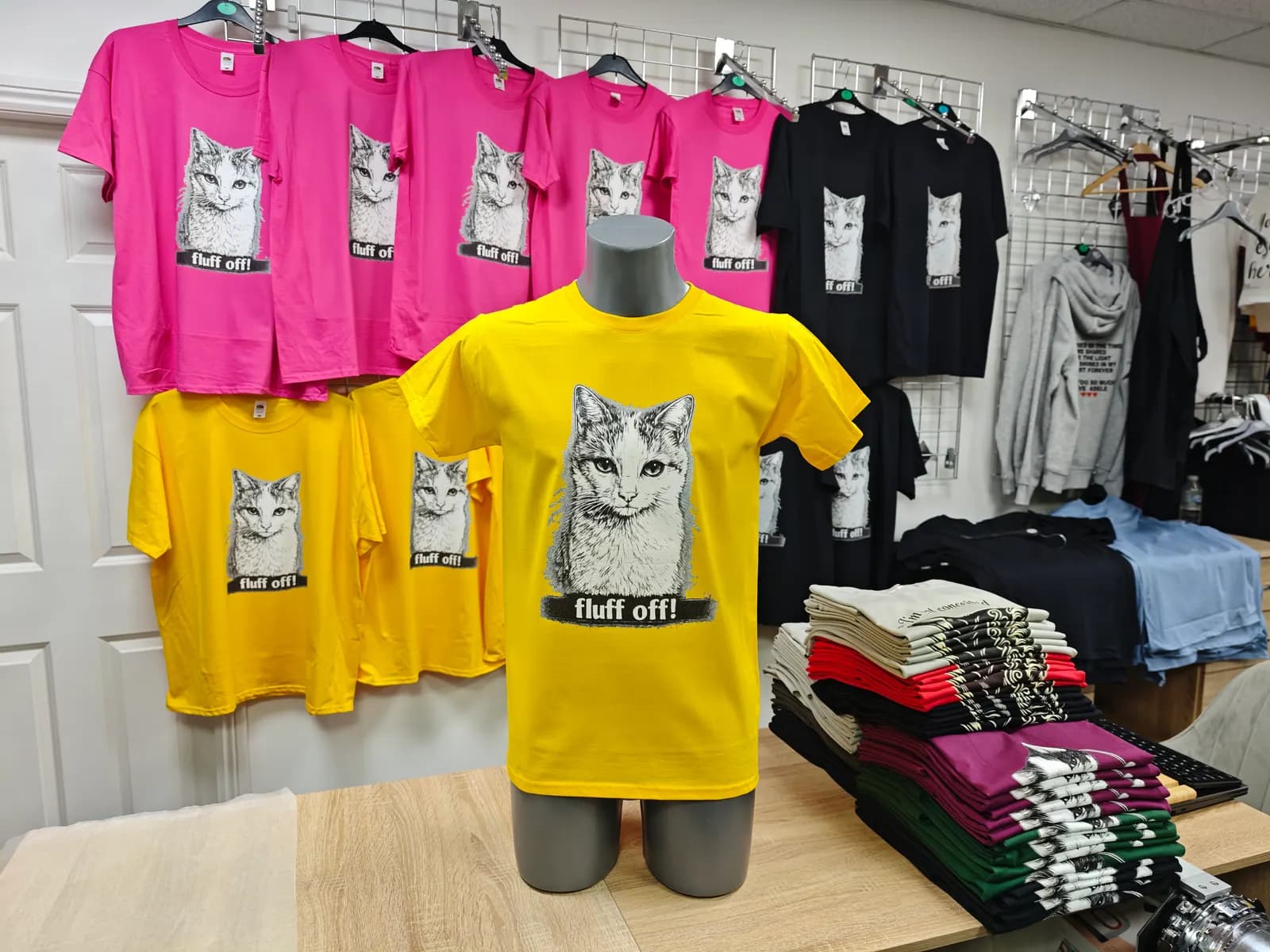 Yellow printed t-shirt from a personalised north Birmingham order